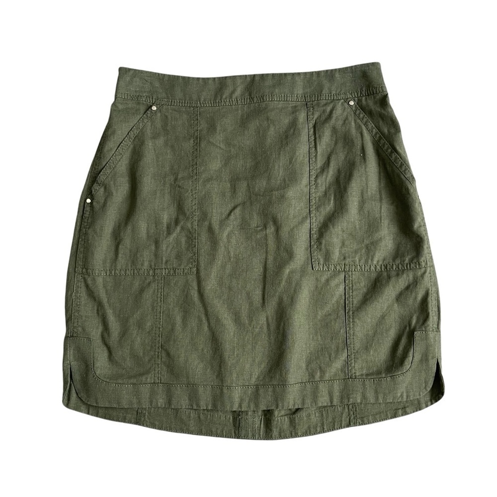 White House Black Market Linen Blend Utility Skirt Women’s Size 2 Lightweight
